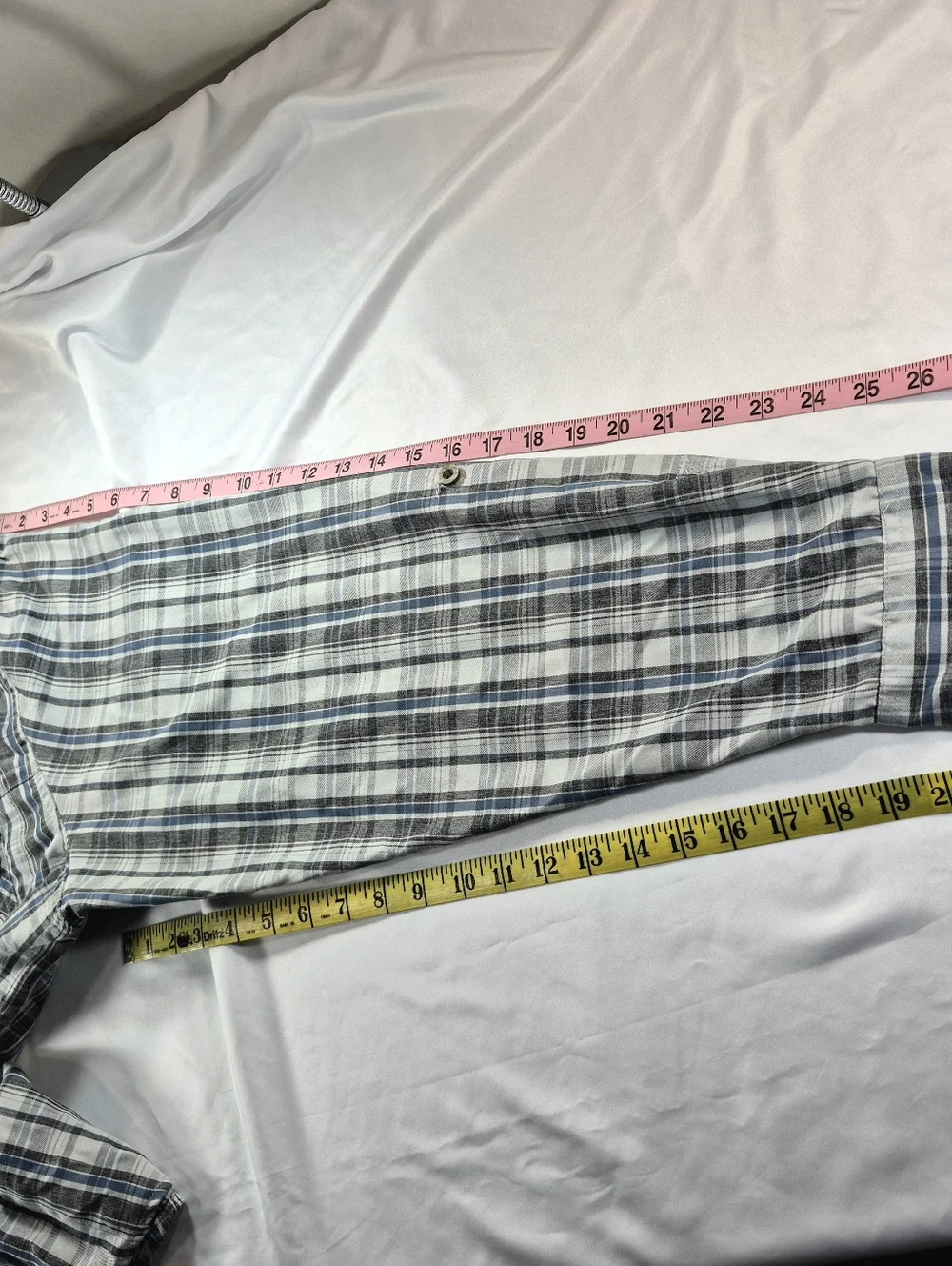 Wrangler Outdoor Series Mens XXL Blue Gray Plaid Utility Shirt Workwear Utility - Picture 8 of 10